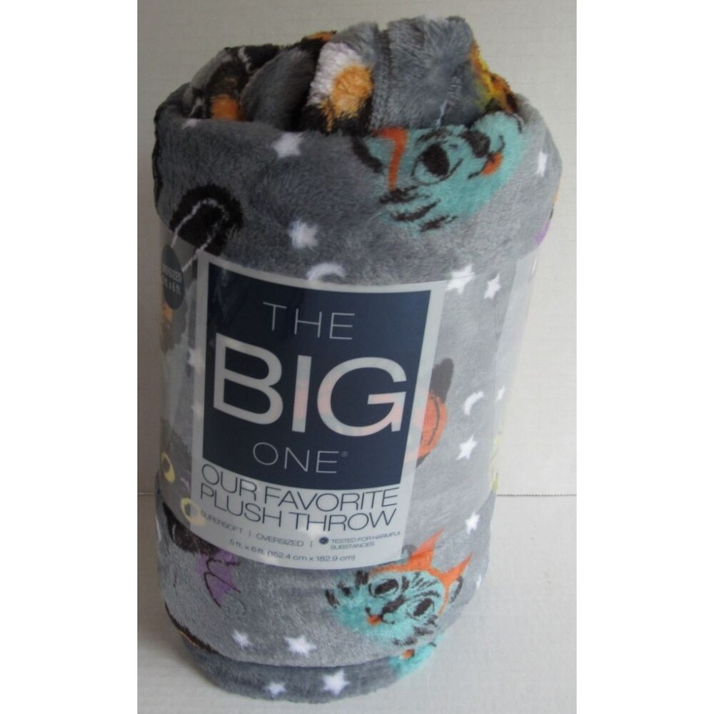 Kohls Big One Plush Oversized Super Soft Throw Blanket 5x6 Ft Halloween Cats NWT